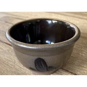 Rowe Pottery 1989  Small Dipping Bowl Crock Salt Glaze 4 1/4”